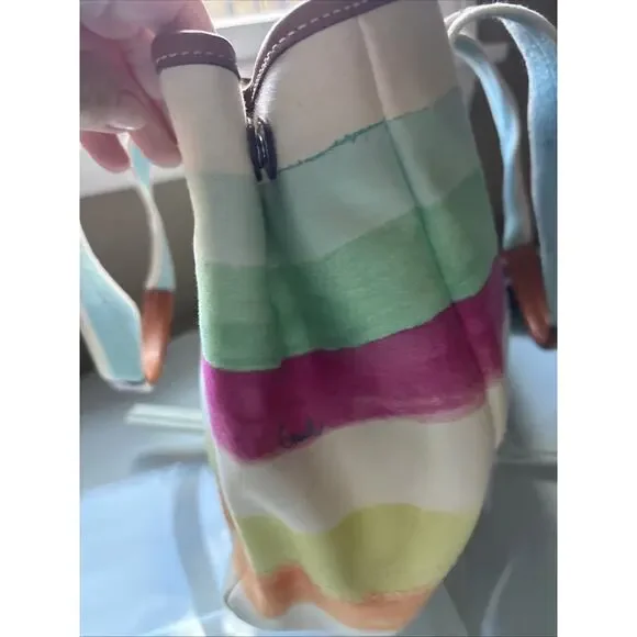 Coach Y2K Water Color Hampton tote canvas hand shoulder Bag Purse 10067 - Picture 15 of 16